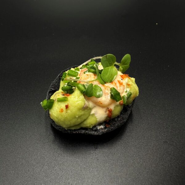 Toast crevette guacamole