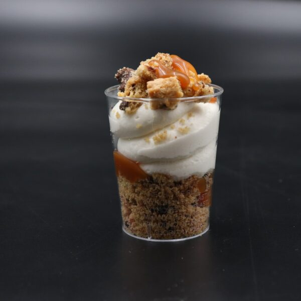 Verrine chantilly cookie caramel salé